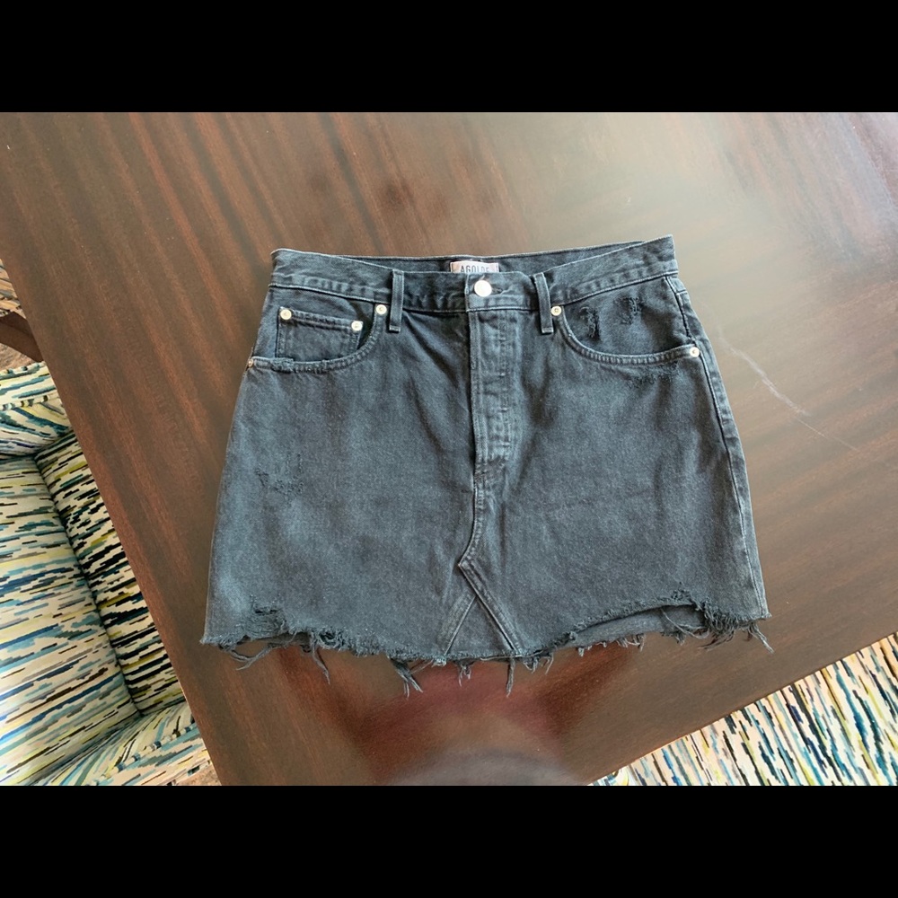 Agolde Black Jean Skirt